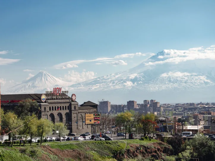 Captivating view of Yerevan cityscape with Mount Ararat in the background.