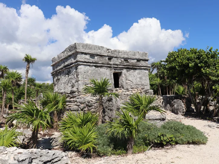 Explore the historic Mayan ruins amid lush vegetation in Tulum, Mexico.